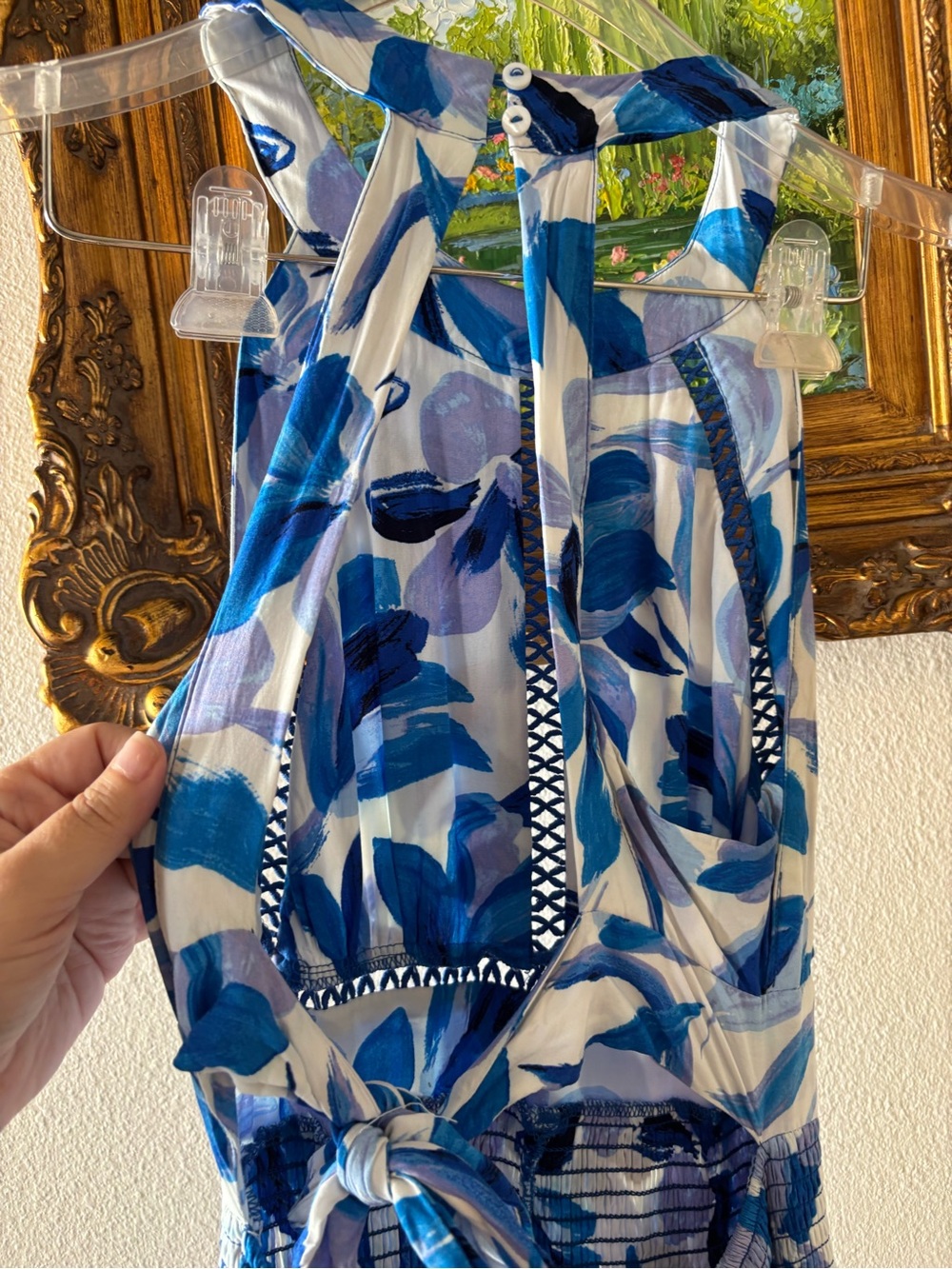Blue & White Floral Maxi Dress - Picture 6 of 8